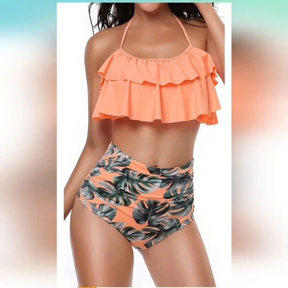 Womens Bikini Ruffle Top Large - Picture 3 of 4